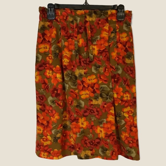Women’s Foral Aline Linda  Allard Ellen Tracy size 10 silk skirt - Picture 1 of 6